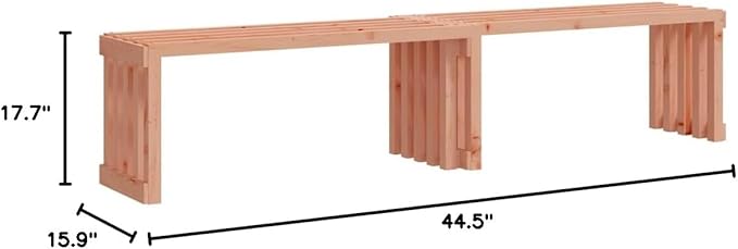 Patio Bench Extendable 83.7"x15.9"x17.7" Solid Wood Pine Outdoor Benches Garden Benches Perfect for Any Front Porch Patio Backyard Lawn Garden etc.