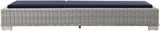 Conway Outdoor Patio Wicker Rattan Chaise Lounge in Light Gray Navy - Photo 4