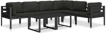 vidaXL Corner Sofa Anthracite Aluminum 27.6 x 27.6 x 25.4 in