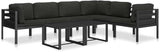 Anthracite Outdoor Sectional Corner Seat 27.6x27.6x25.4 in Aluminum Frame Lightweight Modular Patio Couch for Balcony - Photo 6