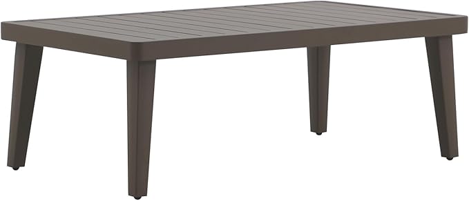 New Classic Furniture Genova Aluminum Patio Coffee Table, Brown