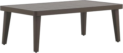 New Classic Furniture Genova Aluminum Patio Coffee Table, Brown