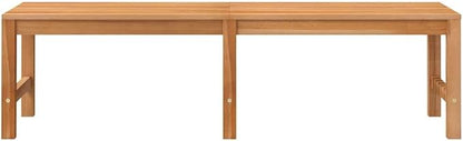 Solid Teak Wood Garden Bench 59.1 Inch Long Durable Outdoor Indoor Seating for Three, Sturdy Vintage Design Mid-Century Style Easy Assembly Patio Furniture