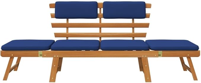 Patio Bench with Cushions, Bench with Backrest, Garden Bench, Park Bench for Patio, Garden, Yard, Lawn - Photo 4