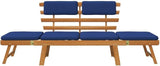 Patio Bench with Cushions, Bench with Backrest, Garden Bench, Park Bench for Patio, Garden, Yard, Lawn - Photo 4