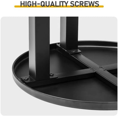 46" Outdoor Round Side Table, Black Metal Patio Coffee Table, All-Weather Garden Bistro Table for Poolside, Balcony & Deck, Round Side Table Outdoor Patio Furniture Metal Coffee Table Garden Bistro