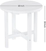 Costaelm Round Outdoor Side Tables, Adirondack Patio Tables for Outside, HDPE Patio End Table Weather Resistant - Photo 3