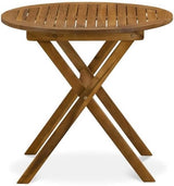East West Furniture BMNTDNA Patio Furniture Outdoor Acacia Wood Round Coffee Table, 30x30 Inch, Natural Oil - Photo 4