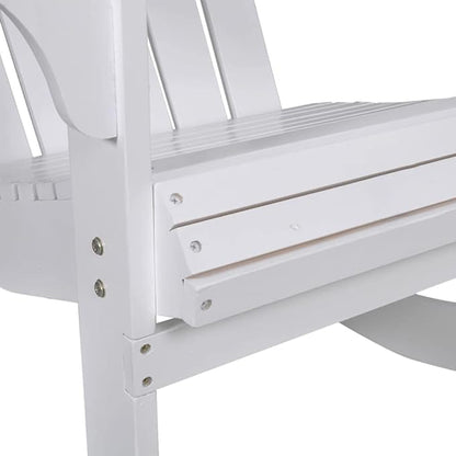 (Fast Shipments) Wooden Rocking Chair | for Porch, Lawn, Garden, Backyard, Balcony, Deck, Pool, Indoor, Outdoor Garden Rocking Chair Wood White