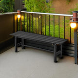 Giantex 2-Person Outdoor Bench Seat - Backless Patio Garden Bench, 47” Weatherproof Outside Chair with Slatted Seat - Photo 6