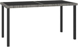 Outdoor Dining Table for Patio Garden, 55-inch Rectangular Poly Rattan Table with Tempered Glass Top - Photo 1