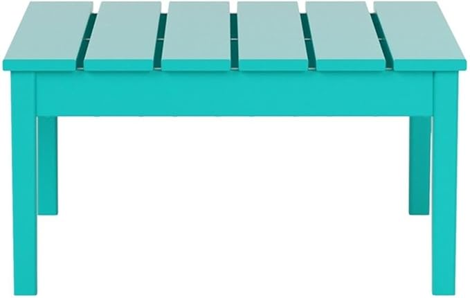 Costaelm Outdoor Side Tables for Patio, Small Patio Conversation Table Weather Resistant Coffee Table, Small Square Outdoor End Tables for Porch, Balcony, Poolside, Turquoise
