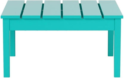 Costaelm Outdoor Side Tables for Patio, Small Patio Conversation Table Weather Resistant Coffee Table, Small Square Outdoor End Tables for Porch, Balcony, Poolside, Turquoise