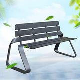 Outdoor Metal Garden Bench - Cast Iron Leisure Seat for Terrace - Photo 2