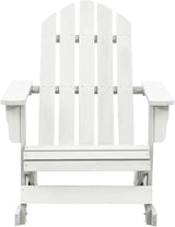 Vintage Wooden Outdoor Rocking Chair White Hardwood Medium Patio Rocking Chair for Balcony Porch Relaxation Durable - Photo 3
