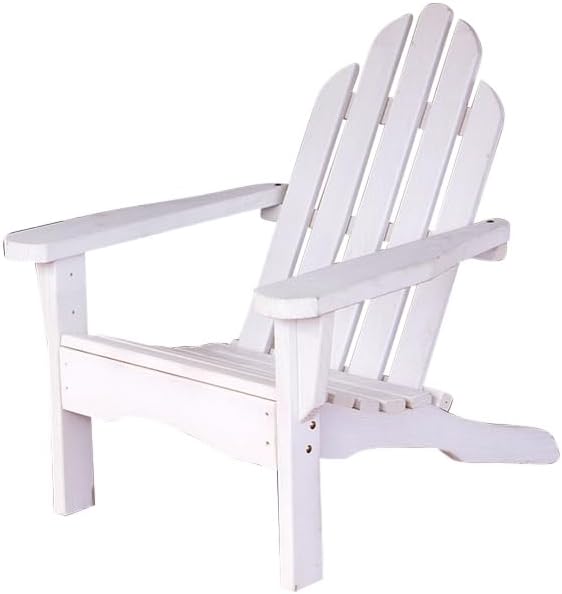 Amish Casual Heavy Duty Adirondack Chair in White Stain - Authentic Amish Craftmanship from Treated Pine, Outdoor Chair Made in The USA, 800 Lb Weight Capacity