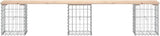 Solid Pine Wood Garden Bench with Chic Gabion Base for Outdoor Seating - Photo 4