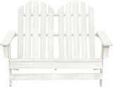 2-Seater Adirondack Chair Solid Fir Wood Outdoor Patio Furniture White 47" Wide Ergonomic Design for Backyard, Lawn - Photo 3
