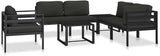 Aluminum Modular Outdoor Sectional Middle Sofa 27.6"x25.4"x25.4" Anthracite Powder-Coated Frame with Weather-Tough - Photo 6