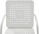 Pemberly Row 3 Piece Metal Outdoor Chair Set, Steel Construction, White Gloss Finish - Photo 7
