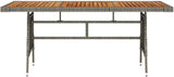 vidaXL Patio Table, Outdoor Dining Table, Solid Acacia Wood Top, Robust Steel Frame, PE Rattan Construction - Photo 4