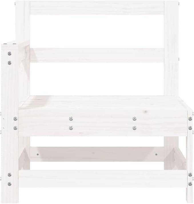 2-Piece Garden Corner Sofa Set, Solid Pine Wood Modular Outdoor Patio Furniture, Rustic White Wooden Seating for Balcony, Terrace, and Backyard, 2-Person Conversation Set