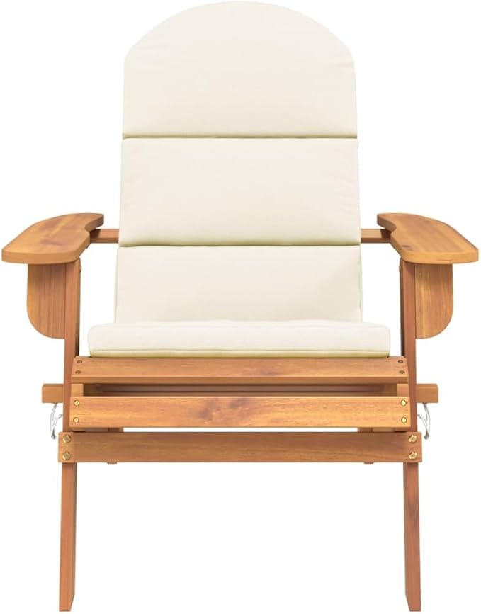 Adirondack Patio Chair with Cushions Solid Wood Acacia, Patio Dining Chairs, Outdoor Patio Chairs Set for Garden - Photo 4