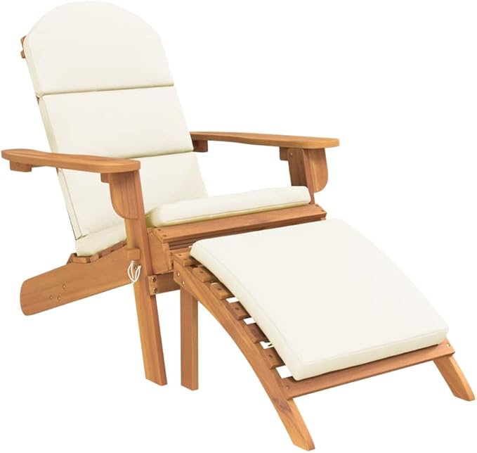 Outdoor Reception Chairs,Conversation Furniture,Patio Porch Seats,Garden Decorative Chairs,Adirondack Patio Chair with Footrest Solid Wood Acacia