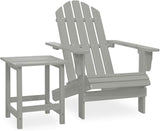 Adirondack Chair with Side Table Set, Solid Fir Wood Ergonomic Patio Garden Chair - Photo 1