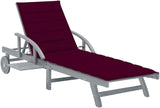 Outdoor Chaise Lounge Grey 26.8x78.7x33.9 in, Solid Acacia Wood Patio Lounge Chair with Adjustable Backrest for Poolside - Photo 1