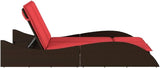 Adjustable Sun Lounger with Thick Cushions, Outdoor Chaise Lounge in Brown PE Rattan, 44.9"x80.7"x28.7" - Photo 5