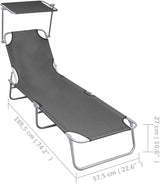 Folding Sun Lounger, Patio Chaise Lounge Chair, Outdoor Recliner Lounge Chair Sun Loungers - Photo 2