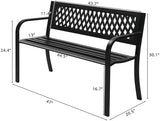 47inch Courtyard Decoration Park Leisure Bench, Park Bench Patio Decorative, Outdoor Garden Bench - Photo 2