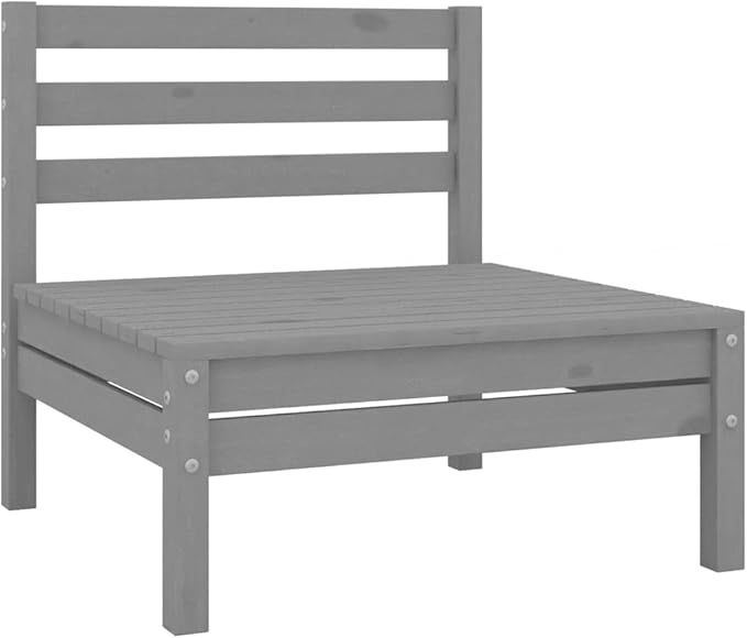 3-Piece Patio Lounge Set Solid Pinewood Gray Outdoor Furniture Set for Backyard, Balcony, Porch, Garden Relaxation with Table and Modular Design