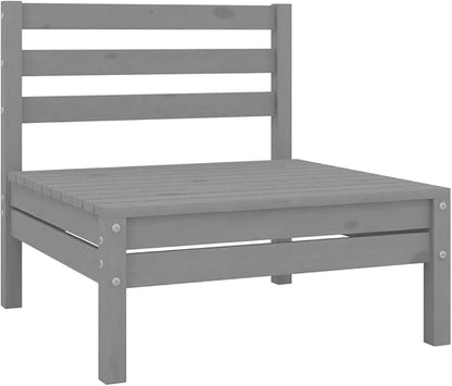 3-Piece Patio Lounge Set Solid Pinewood Gray Outdoor Furniture Set for Backyard, Balcony, Porch, Garden Relaxation with Table and Modular Design