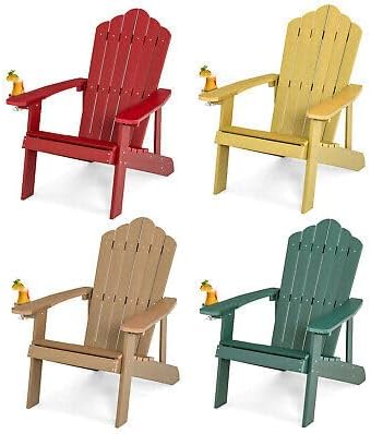 TM Replacement for/Fits 4 PCS Patio HIPS Adirondack Chair w/Cup Holder Weather Resistant Outdoor 380 LBS Size : 33.4" x 30" x 37"
