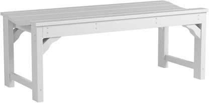 POLYWOOD BAB148WH Traditional Garden 48" Backless Bench, White