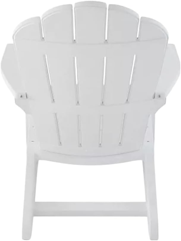 Modern Adirondack Chair with Cup Holder, Outdoor Patio Furniture (White)