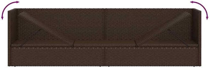 Brown PE Rattan Foldable Cushioned Sun Lounger with 4 Pillows, 7-Level Adjustable Backrest for Patio Garden Poolside, Weather-Resistant Outdoor Furniture, Portable Relaxation