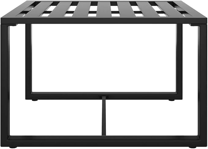 Outdoor Coffee Table 23.6 inch Square Aluminum Side Table in Anthracite, Lightweight Modular Accent for Small Patio - Photo 4