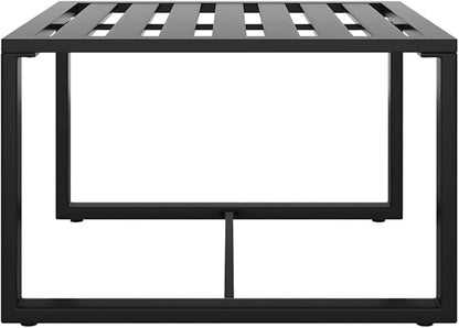 Outdoor Coffee Table 23.6 inch Square Aluminum Side Table in Anthracite, Lightweight Modular Accent for Small Patio, Balcony, Garden, Living Room and Camping