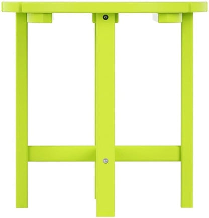 Costaelm Round Outdoor Side Tables, Adirondack Patio Tables for Outside, HDPE Patio End Table Weather Resistant, Balcony Table for Pool, Seaside, Backyard, Porch, Indoor Companion, Lime