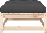 Rustic Anthracite Solid Pine Wood Modular Footstool for Patio and Garden with Weather-Resistant Cushion - Photo 7