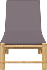 Bamboo Chaise Lounge Chair Outdoor, 78.3"x21.7" Adjustable Reclining Patio Sun Lounger with Removable Cushions - Photo 4