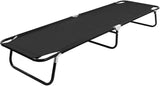 Folding Black Sun Lounger Outdoor Chaise Lounge 22.8 x 74.8 x 11 in Powder-Coated Steel 600D Polyester Reclining Chair - Photo 1