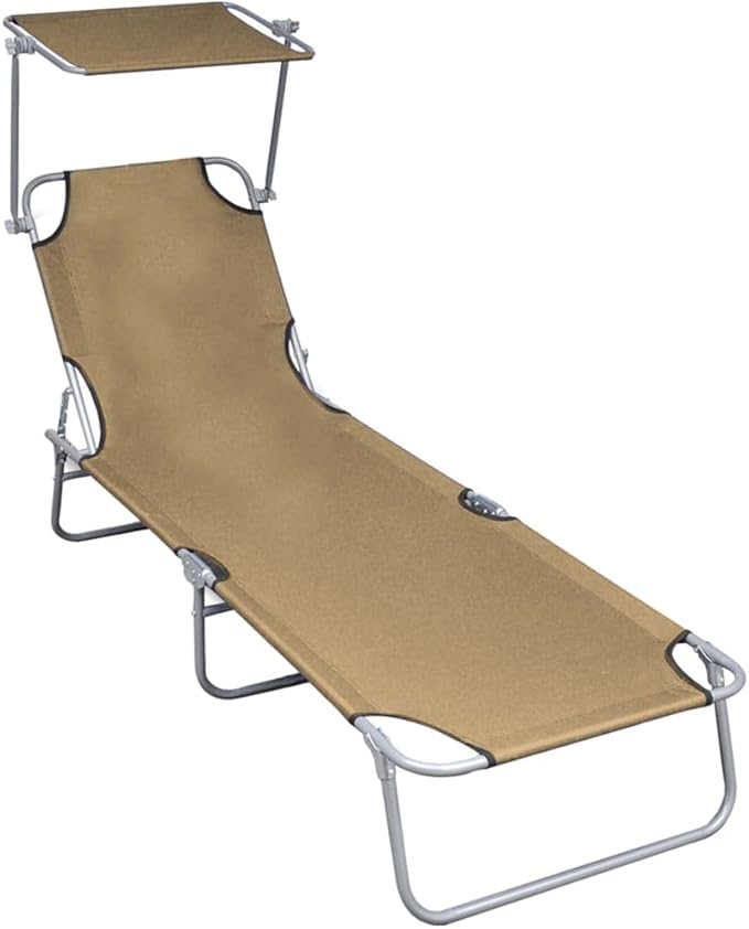 Folding Sun Lounger, Patio Chaise Lounge Chair, Outdoor Recliner Lounge Chair Sun Loungers - Photo 1