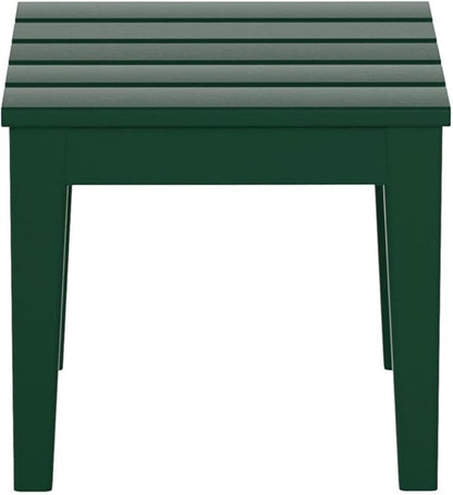 Costaelm Small Outdoor Side Table, Patio End Table Weather Resistant Outdoor Coffee Table, Square Conversation Table for Indoor, Porch, Balcony, Garden, Poolside, Deck, Dark Green