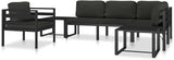 Anthracite Modular Outdoor Sofa 27.6 x 29.5 x 25.4 in Single Patio Couch Powder-Coated Aluminum Frame Removable - Photo 9