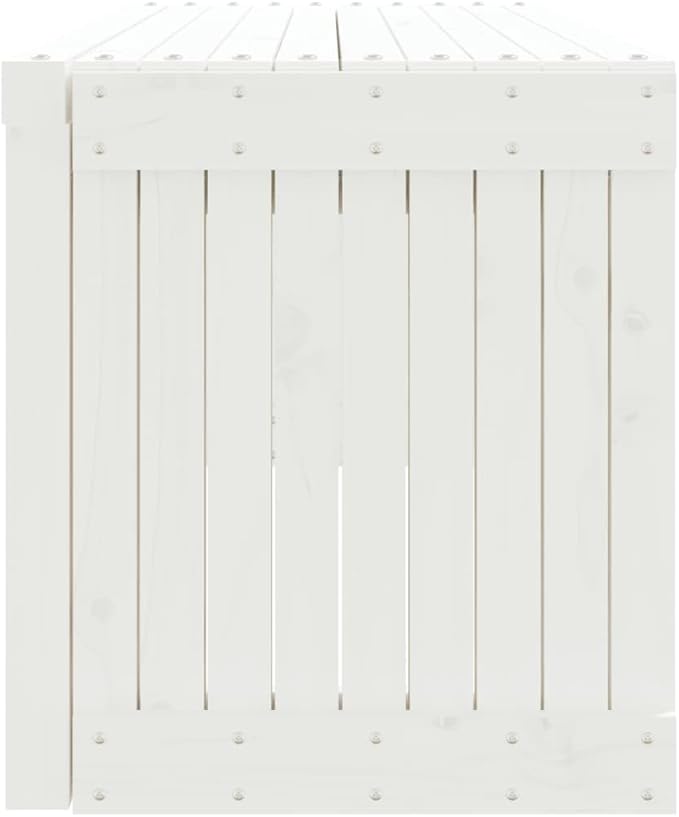 White Solid Pine Wood Extendable Garden Bench, Large Outdoor Seating Furniture for Patio and Balcony, Adjustable Length from 44.5 to 83.7 Inches, Durable Construction