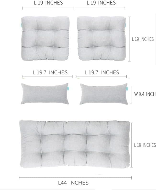 QILLOWAY Outdoor Patio Wicker Seat Cushions Group Loveseat/Two U-Shape/Two Lumbar Pillows for Patio Furniture - Photo 2